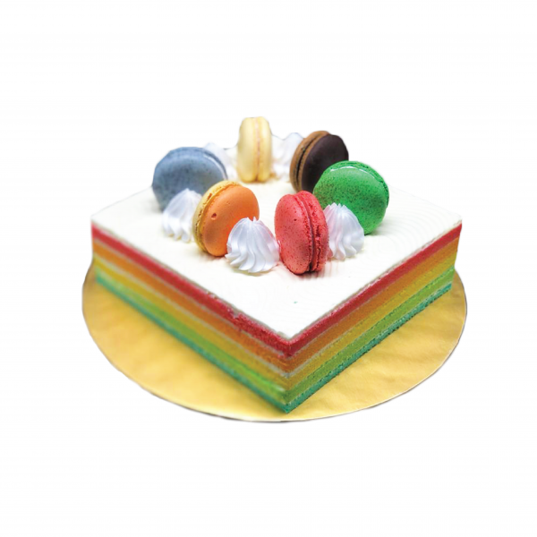 Rainbow Cake with 6 macaron 1400gm